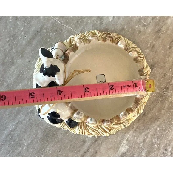 Vintage Ceramic Cow w Bell Milk Holder Farmhouse Decor Oh My Darling Cow - Picture 7 of 9
